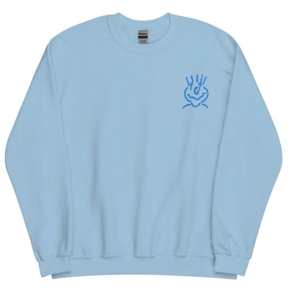 Light Blue Graphic Men's Sweater